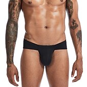 abordables Slips homme-Homme 1 paquet Slips Basique Polyester Nylon Taille basse Taille EU / US Noir Blanche