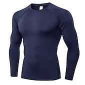 billiga aktiva t-shirts och tankar för män-Herr Kompressionströja T-shirt för jogging Långärmad Baslager Sport Sommar Elastan Andningsfunktion Snabb tork Fuktabsorberande Mjuk Kondition Gymträning Löpning Sportkläder Sportkläder Solid färg