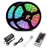 זול שלט רחוק-אורות רצועת led rgb 10 m tiktok אורות 2835 smd 600 led מחרוזת קלטת 44 מפתח ir שלט רחוק led סרט סרט תחת ארון קישוט