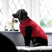 baratos Casacos-moletom com forro de lã extra quente para cães no inverno para cães pequenos, casacos para cachorros com capuz, vermelho (xs-xxxl)