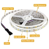 economico Controllo WiFi e musica-10m (2x5m) smart wifi app led strip light rgbw outdoor waterproof 600leds 5050smd funziona con alexa google con telecomando wifi