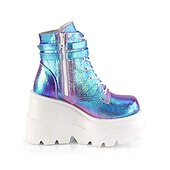 levne Platformové boty-Dámské Boty Boty na platformě Lolita Boty Demonia Párty Denní Pevná barva 3D Kotníkové boty Booties Platforma Klínový podpatek Módní sportovní Na běžné nošení Chůze PU kůže Umělá kůže Zip Černá Bíl