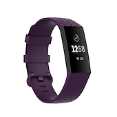 Недорогие Ремешки для часов Fitbit-Умный ремешок для часов для Фитбит Charge 4 / Charge 3 / Charge 3SE Мягкий силикон Умные часы Ремень Металлическая застежка Регулируется Дышащий Спортивный ремешок Замена Браслет