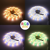 Χαμηλού Κόστους Έλεγχος μέσω WiFi-smart led strip light 32,8ft 10m(2x5m) rgb+white wifi app 300leds 5050smd work with alexa google with wifi remote controller