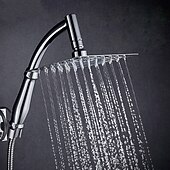 preiswerte Handbrause-8 Zoll um 360 Grad drehbarer Badezimmer-Regenduschkopf aus Chrom, wassersparender Duschverlängerungsarm, Handbrause