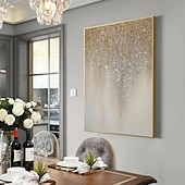 economico Quadri paesaggistici-argento dorato cielo stellato pittura a olio astratta 100% fatto a mano dipinto a mano arte della parete su tela decorazione della casa arredamento tela arrotolata senza cornice non allungata