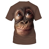  Per uomo Grafico Animale Orangutan Camicia Maglietta Manica Corta maglietta Stampa 3D Girocollo Camicia Chic & Moderno Divertente Confortevole Feste Streetwear Quotidiano Nero Rosa Marrone Estate