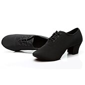 cheap Latin Shoes-Classic Black Lace-Up Dance Shoes for Women - Comfortable Ballroom and Latin Dance Heels