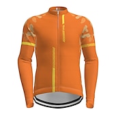 tanie Męskie koszulki-Męskie Koszulka rowerowa Geometryczny Niejednolita całość Wzory Długi rękaw Rower Dżersej Top z 3 tylnymi kieszeniami Kolarstwo górskie Kolarstwie szosowym Keep Warm Odporny na UV Kolarstwo Szybkie