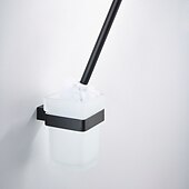 cheap Toilet Brush Holder-Toilet Brush with Holder, Stainless Steel Wall Mounted Rubber Painted Toilet Bowl Brush and Holder for Bathroom