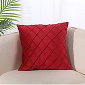 billige Trender innen puter-pynteputer 1 stk supermyke fløyelsputetrekk firkantet dekorativt putetrekk for seng sofa sofabenk 18 x 18 tommer (45 cm) rosa blå salvie grønn