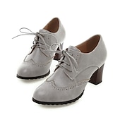 abordables Zapatos Oxford de mujer-Tacones Oxford marrones vintage para mujer: perfectos para la oficina y eventos formales, con detalles brogue y un cómodo tacón medio.
