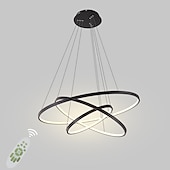cheap Circle Design-3-Light 80/60/40/20 cm LED Pendant Light Metal Acrylic Ring Circle Design Dimmable Painted Finishes Modern 90W/113W 3-Rings 4-Rings ONLY DIMMABLE WITH REMOTE CONTROL