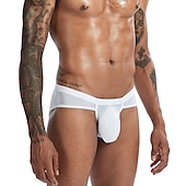 abordables Slips homme-Homme 1 paquet Slips Basique Polyester Nylon Taille basse Taille EU / US Noir Blanche