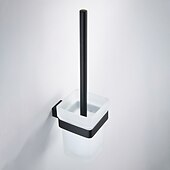 cheap Toilet Brush Holder-Toilet Brush with Holder, Stainless Steel Wall Mounted Rubber Painted Toilet Bowl Brush and Holder for Bathroom