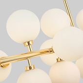 cheap Globe Design-16 Bulbs 90cm(35.4&quot;) LED Gold Pendant Light Metal Glass Sputnik Electroplated 3.9&quot; Lampshades Molecular Nordic Chandelier for Home Bedroom Kitchen