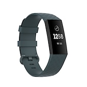 Недорогие Ремешки для часов Fitbit-Умный ремешок для часов для Фитбит Charge 4 / Charge 3 / Charge 3SE Мягкий силикон Умные часы Ремень Металлическая застежка Регулируется Дышащий Спортивный ремешок Замена Браслет