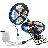 Недорогие Дистанционное управление-светодиодные ленты rgb 10m 32.8ft рождество tiktok tv подсветка 600 светодиодов гибкое изменение цвета smd 2835 с контроллером 44 клавиш источник питания 100-240 в для домашней спальни кухня