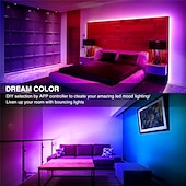 זול שלט רחוק-led חכם רצועות אור סטים 30m (3x10m) tiktok rgb bluetooth app בקרת רצועת אורות 540 נוריות smd5050 סוגר הרכבה rgb חג המולד מסיבת השנה החדשה טלוויזיה קישוט רצועת אורות 12 v