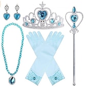 cheap Accessories-Princess Elsa Gloves Necklace Outfits Movie Cosplay for Girls&#039; Kid&#039;s Children&#039;s Day Masquerade
