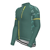 tanie Męskie koszulki-Męskie Koszulka rowerowa Geometryczny Niejednolita całość Wzory Długi rękaw Rower Dżersej Top z 3 tylnymi kieszeniami Kolarstwo górskie Kolarstwie szosowym Keep Warm Odporny na UV Kolarstwo Szybkie