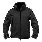 billiga Herrjackor och -rockar-herr varm militär taktisk jacka sport fleece huva jacka vinter äventyr jacka rockar utomhus vindtät flera fickor lätt jacka med hel dragkedja trenchcoat topp camping jakt fiske