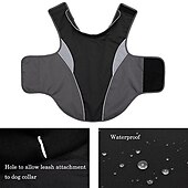 お買い得  コート-防水性の外層と暖かいフリースのインナー層を備えたforeyyドッグジャケット、小型中型犬および大型犬用の反射犬ペット冬用コートベストアパレル（M、ネイビーブルー）