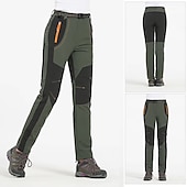 billiga lastbyxor för kvinnor-fleecefodrade byxor dam vattentäta vandringsbyxor svarta byxor softshell byxor vinter utomhus termisk varm vindtät lätt elastisk midja underdel armégrön vinröd orange camping