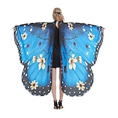 preiswerte Damenkostüme-Schmetterling Faschingskostüme Cosplay Kostüm Flügel Umhang Erwachsene Damen Cosplay Halloween Karneval Einfaches Karnevalskostüm