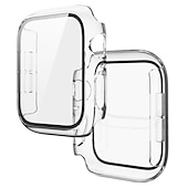 お買い得  スマートウォッチ用ケース-スクリーンプロテクター付き時計ケース と互換性があります Apple Watch Series 8 7 41mm 45mm / Series 6 5 4 SE 40mm 44mm / Series 3 2 1 38mm 42mm 傷つきにくい バンパーフルカバー 強化ガラス / PC 腕時計 カバー