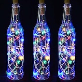 economico Striscie luci a batteria-led luci stringa bottiglia a forma di sughero decorazione di nozze all&#039;aperto 2m led notte luce stellata 30 pz 12 pz 10 pz filo di rame tappo bottiglia di vino lampada festa di nozze decorazione