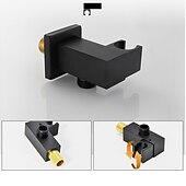 abordables Systèmes de douche à valve brute-Ensemble combiné de robinet de douche dissimulé noir, 8 &quot;/ 10 &quot; / 12 &quot;, système de douche à tête ultra-mince, mitigeur rugueux dans la valve, tête haute pression avec douchette, baignoire murale et kit de garniture de douche, baignoire de salle de bain