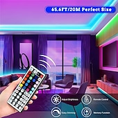 billiga Fjärrkontroll-20m 65,6ft led strip lampor rgb färgskiftande smd 5050 tejplampor flexibla för sovrum kök DIY heminredning 12v 10a
