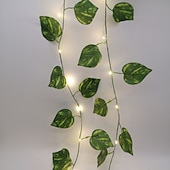 Недорогие Питание от батареек-элегантный свадебный прием вечеринка зеленые листья винограда плющ гирлянда огни наружное свадебное украшение 2.3м 30 светодиодов светодиодные гирлянды для патио сад семейная вечеринка свадебное