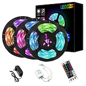 זול שלט רחוק-3x5m 49ft LED רצועת אורות מסיבת חג המולד טלוויזיה תאורה אחורית תפאורה 900 2835smd rgb גמיש ir 44key שלט רחוק 1 עד 3 מחבר כבל דבק עצמי שינוי צבע