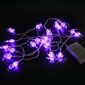 お買い得  屋内ハロウィーン-ハロウィンライトスパイダーストリングライト10 ledパープルスパイダー1.5m 4.9ft ledおもちゃハロウィンゴーストフェスティバルホラー装飾用品パーティーコスチューム用