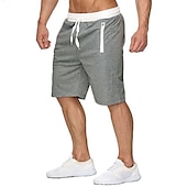 cheap Mens Active Shorts-Men&#039;s Running Shorts Workout Shorts Drawstring Zipper Pocket Bottoms Casual Athleisure Breathable Soft Sweat wicking Gym Workout Performance Basketball Sportswear Activewear Solid Colored Black