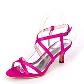 ieftine Formal-pantofi de nuntă pentru mireasă domnișoară de onoare femei peep toe alb fildeș albastru argintiu auriu negru sandale din satin cu toc mic petrecere de nuntă ziua îndrăgostiților minimalism moda