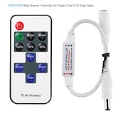 cheap Lamp Bases &amp; Connectors-1PC 11-key RF Mini Wireless Remote Controller With DC Connector For Single Color 3528 5050 LED Strip Lights DC12-24V