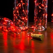 economico Striscie luci a batteria-led luci stringa bottiglia a forma di sughero decorazione di nozze all&#039;aperto 2m led notte luce stellata 30 pz 12 pz 10 pz filo di rame tappo bottiglia di vino lampada festa di nozze decorazione