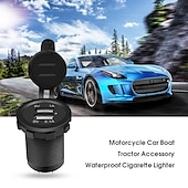 billige Billader-dobbel usb lader stikkontakt adapter vanntett bil hurtiglader strømuttak for bil / lastebil / motorsykkel båt rv