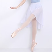 お買い得  バレエダンスウェア-通気性のあるバレエスカート メタリックバックル シャーリング ソリッド 女性用 トレーニングパフォーマンス 高ポリエステル