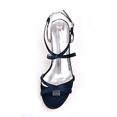 ieftine Formal-pantofi de nuntă pentru mireasă domnișoară de onoare femei peep toe alb fildeș albastru argintiu auriu negru sandale din satin cu toc mic petrecere de nuntă ziua îndrăgostiților minimalism moda