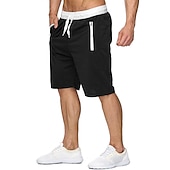 cheap Mens Active Shorts-Men&#039;s Running Shorts Workout Shorts Drawstring Zipper Pocket Bottoms Casual Athleisure Breathable Soft Sweat wicking Gym Workout Performance Basketball Sportswear Activewear Solid Colored Black