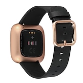 preiswerte Fitbit-Uhrenarmbänder-Uhrenarmband für Fitbit Versa 2 / Versa Lite / Versa SE / Versa Echtes Leder Ersatz Gurt Schnellspanner Verstellbar Armband