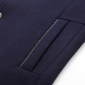 cheap Men&#039;s Trench Coat-Men&#039;s Winter Coat Wool Coat Overcoat Blazer Short Coat Office Work Fall &amp; Winter Wool Windproof Warm Outerwear Clothing Apparel Basic Chic &amp; Modern Solid Colored Stand Collar