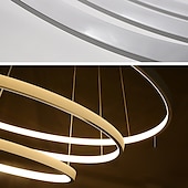cheap Circle Design-3-Light 80/60/40/20 cm LED Pendant Light Metal Acrylic Ring Circle Design Dimmable Painted Finishes Modern 90W/113W 3-Rings 4-Rings ONLY DIMMABLE WITH REMOTE CONTROL