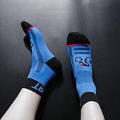 cheap Cycling Clothing Accessories-Compression Socks Athletic Sports Socks Crew Socks Cycling Socks Men's Football / Soccer Cycling / Bike Breathable Wearable 1 Pair Winter Solid Color Chinlon Black White Orange M L XL