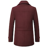 Недорогие Мужской Тренч-Муж. Зимнее пальто Шерстяное пальто Пальто Короткое пальто Бизнес Повседневные Наступила зима Смесь шерсти Верхняя одежда Одежда Классический Однотонный Лацкан с тупым углом Молния