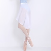 お買い得  バレエダンスウェア-通気性のあるバレエスカート メタリックバックル シャーリング ソリッド 女性用 トレーニングパフォーマンス 高ポリエステル